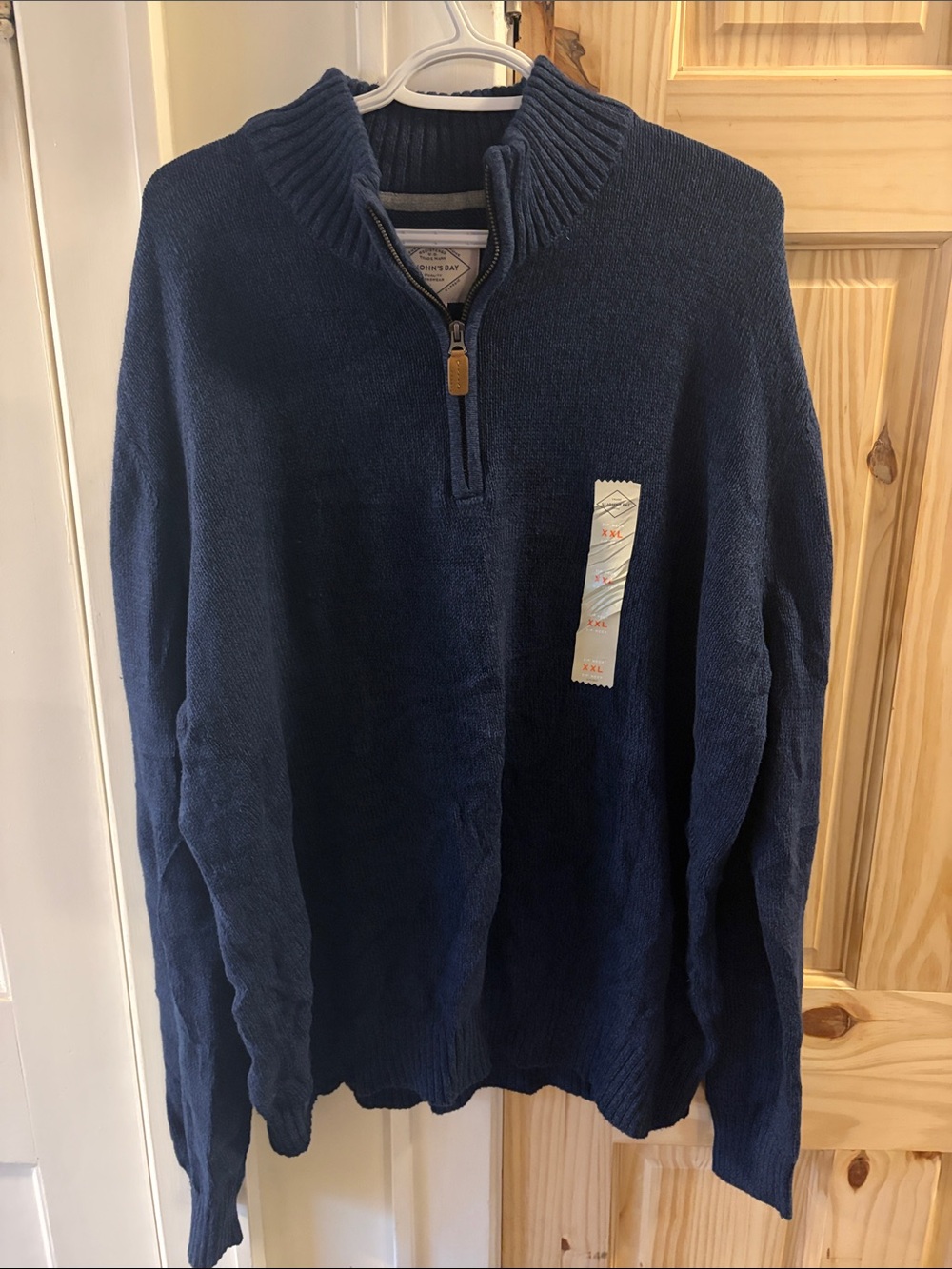 St. John’s Bay Men’s Quarter‑Zip Sweater – Navy – XXL - NWT